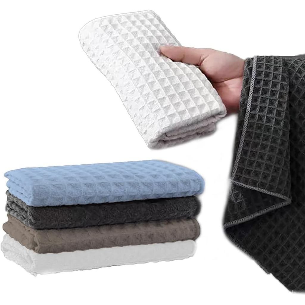 4PCS Waffle Weave Microfiber Dish Cloths, Ultra Absorbent Kitchen Towels, 11.81 inch×11.81 inch Micr