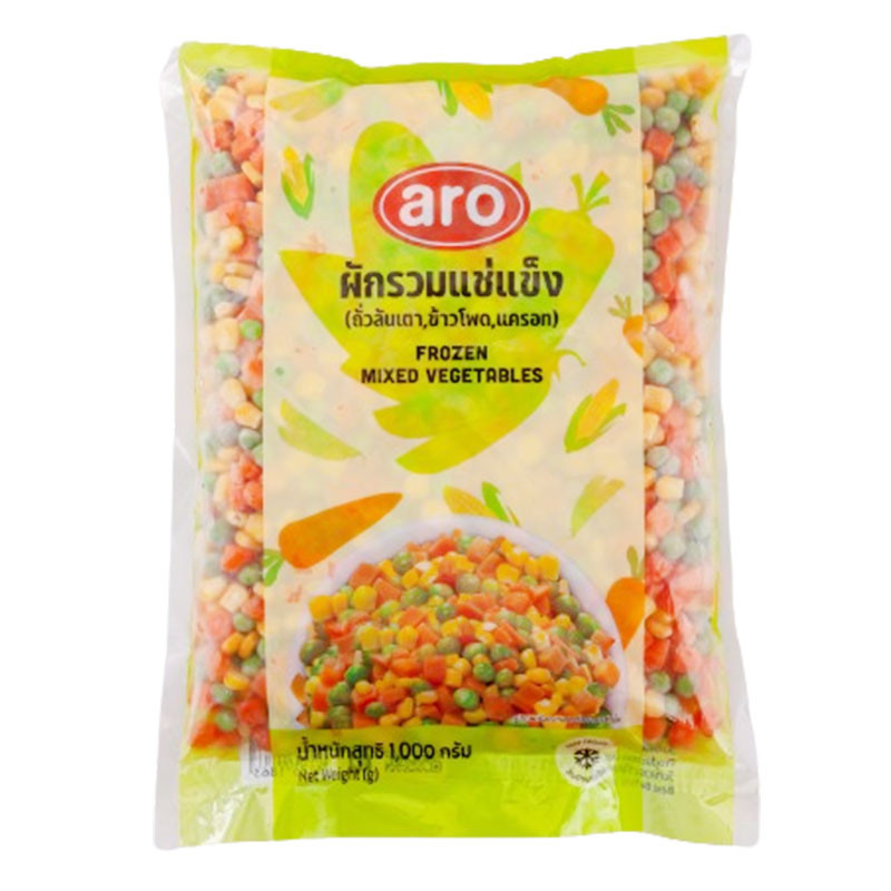 เอโร่ ผักรวมแช่แข็ง 1 กก. (ARO Frozen Mixed Vegetable 1 kg)