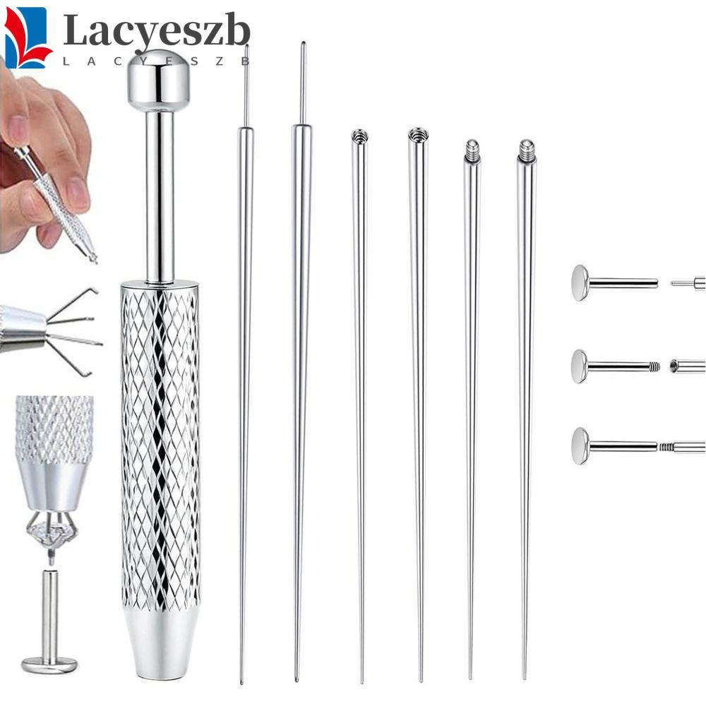 ชุดเครื่องมือเจาะต่างหู พร้อม applicator แบบมืออาชีพ เสาสแตนเลสตรงและโค้ง