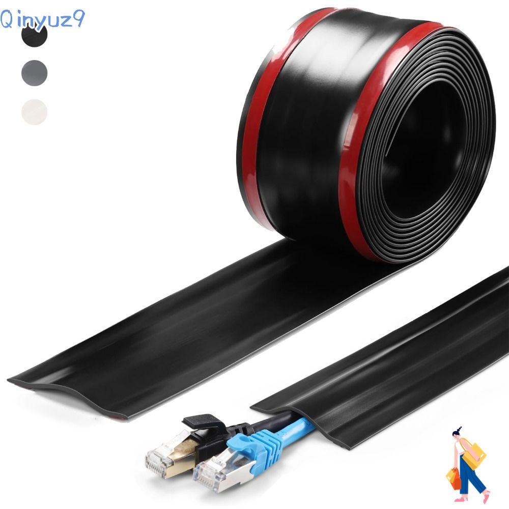 QINYUZ9 ฝาครอบสายเคเบิลพื้น,นุ่ม 1 ม.ลวดคอนซีลเลอร์,Professional Universalไม่มีเจาะ PVC Ethernet Cab