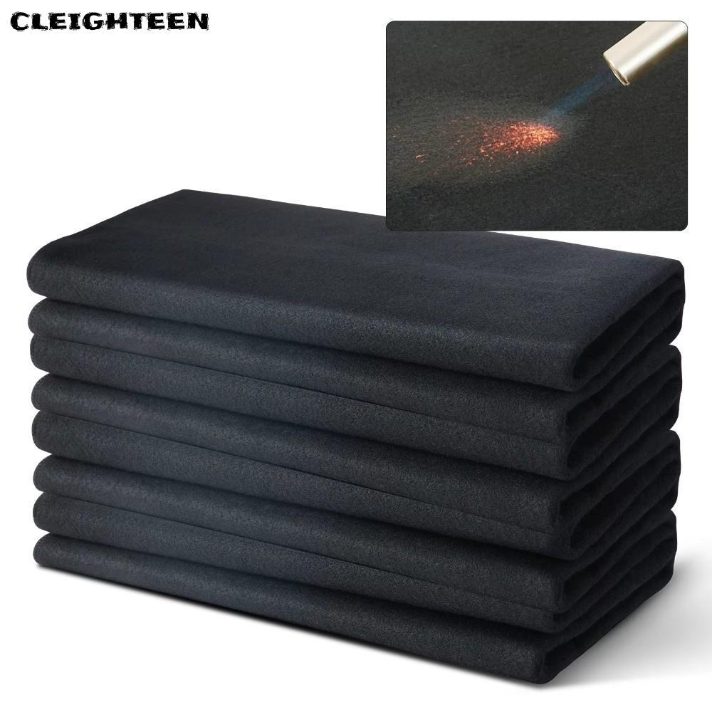 CLEIGHTEEN คาร์บอนไฟเบอร์สักหลาด, Flame-retardant 100*100 ซม.เชื่อมป้องกันผ้าห่ม, สีดําทนไฟทนอุณหภูมิสูงบัดกรีแผ่นป้องกันสําหรับเชื่อมฉนวน