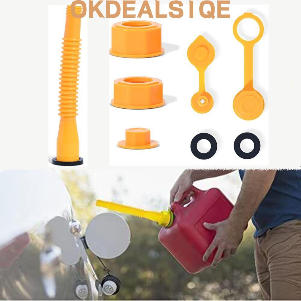 OKDEALS1QE หัวฉีดกระป๋องแก๊ส,หัวฉีดแบบยืดหยุ่นหนาแก๊สสามารถ Spout Replacement,พลาสติกได้อย่างอิสระ Vent Caps ชุดหัวฉีดถังแก๊สสําหรับส่วนใหญ่ 1/2/5/10 แกลลอนน้ํามันกระป๋อง