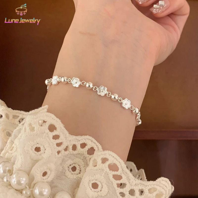 COD💖กำไลข้อมือลายดอกพีชและผีเสื้อสไตล์จีนใหม่ สวยงาม น่ารัก เหมาะสำหรับนักเรียน มีเสน่ห์โรแมนติก-Lune