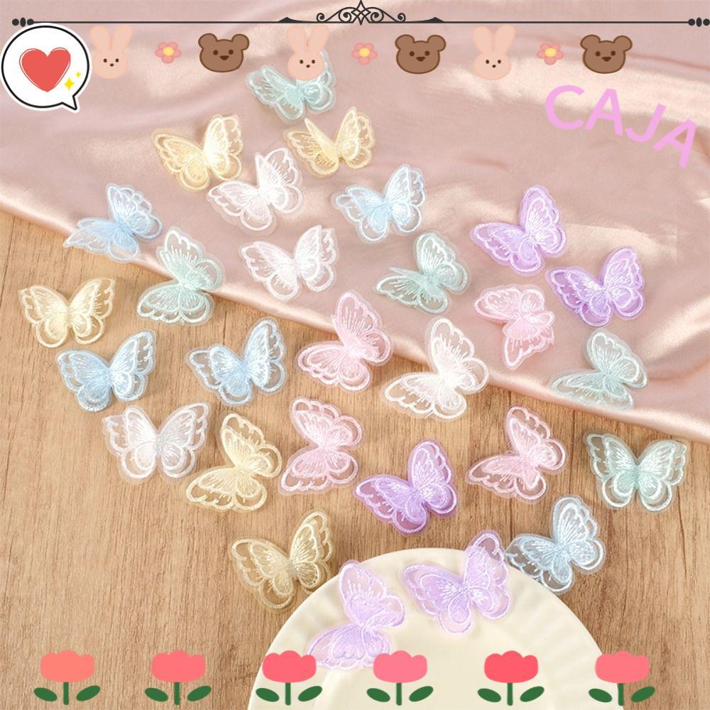 CAJA1 20 ชิ้นผีเสื้อ Appliques,โปร่งแสงสองชั้นชีฟองผีเสื้อ,แฟชั่น Handmade Dreamy เย็บหัตถกรรมตกแต่งเสื้อผ้าออกแบบวัสดุ ราคา ถูกที่สุด ดีลบีเคเค