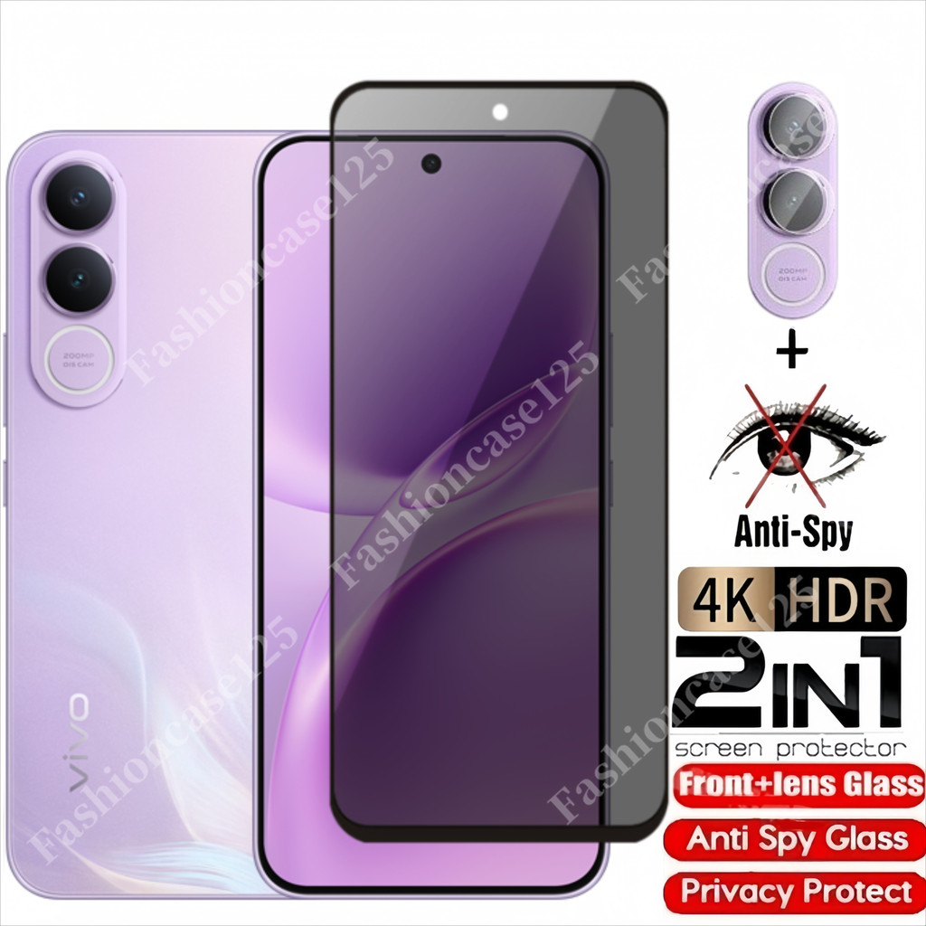 2in1 สําหรับ Vivo V70 FE กระจกนิรภัยส่วนตัว Anti-Spy ฝาครอบป้องกันหน้าจอ Anti Peek ฟิล์มความเป็นส่วนตัวสําหรับ Vivo V70 FE 5G V70FE 2026 Anti Scratch 9H ความแข็ง