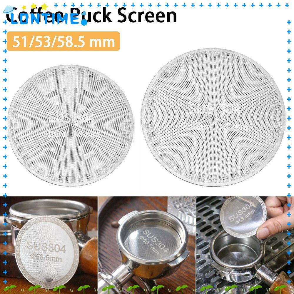 LONTIME Coffee Puck Screen, กรองกาแฟสแตนเลสสองชั้น, อุปกรณ์เสริมเอสเปรสโซ 51/53/58 มม.