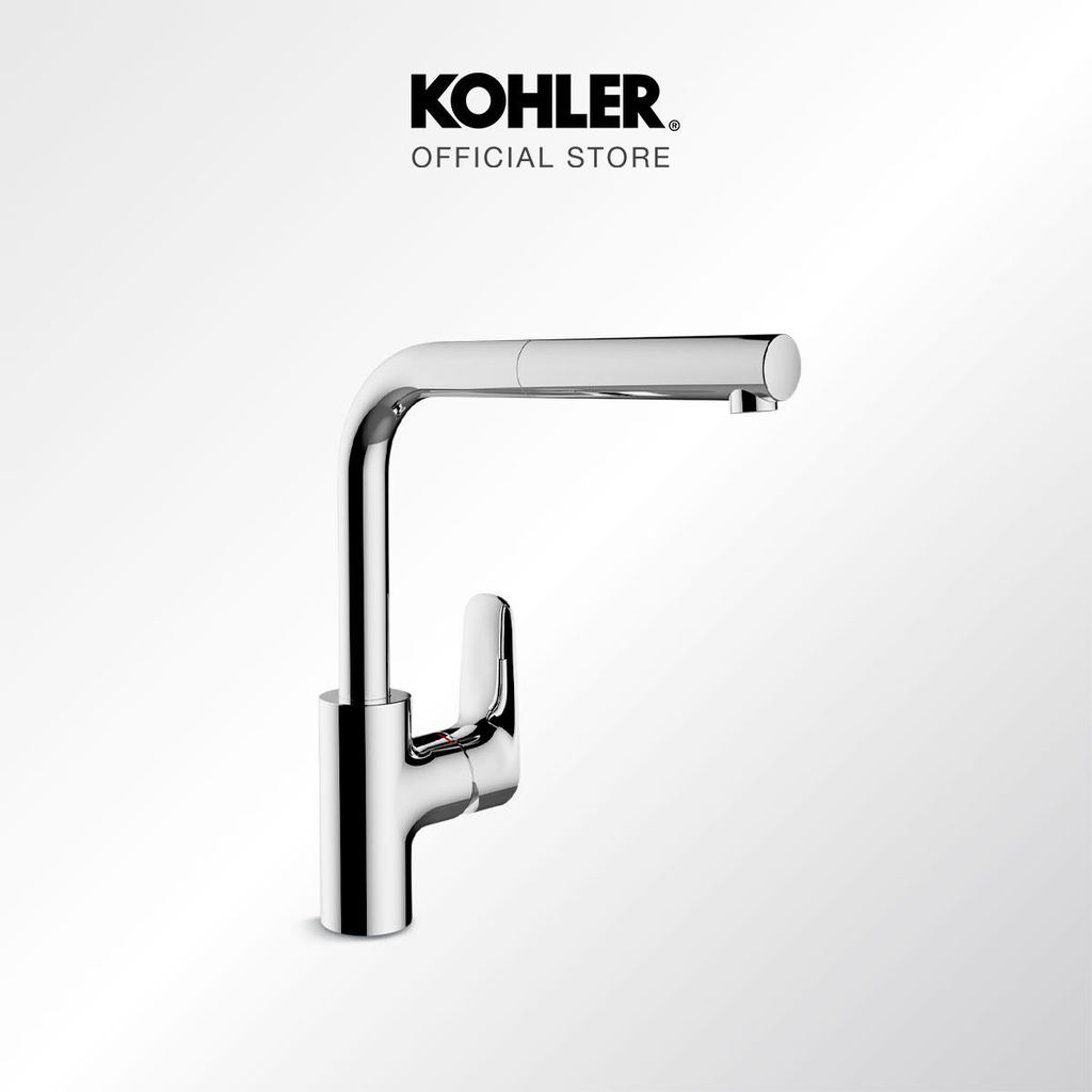 KOHLER Aleo ก๊อกน้ําห้องครัวพร้อมพวยแบบดึงลง, K-99175T-4-CP