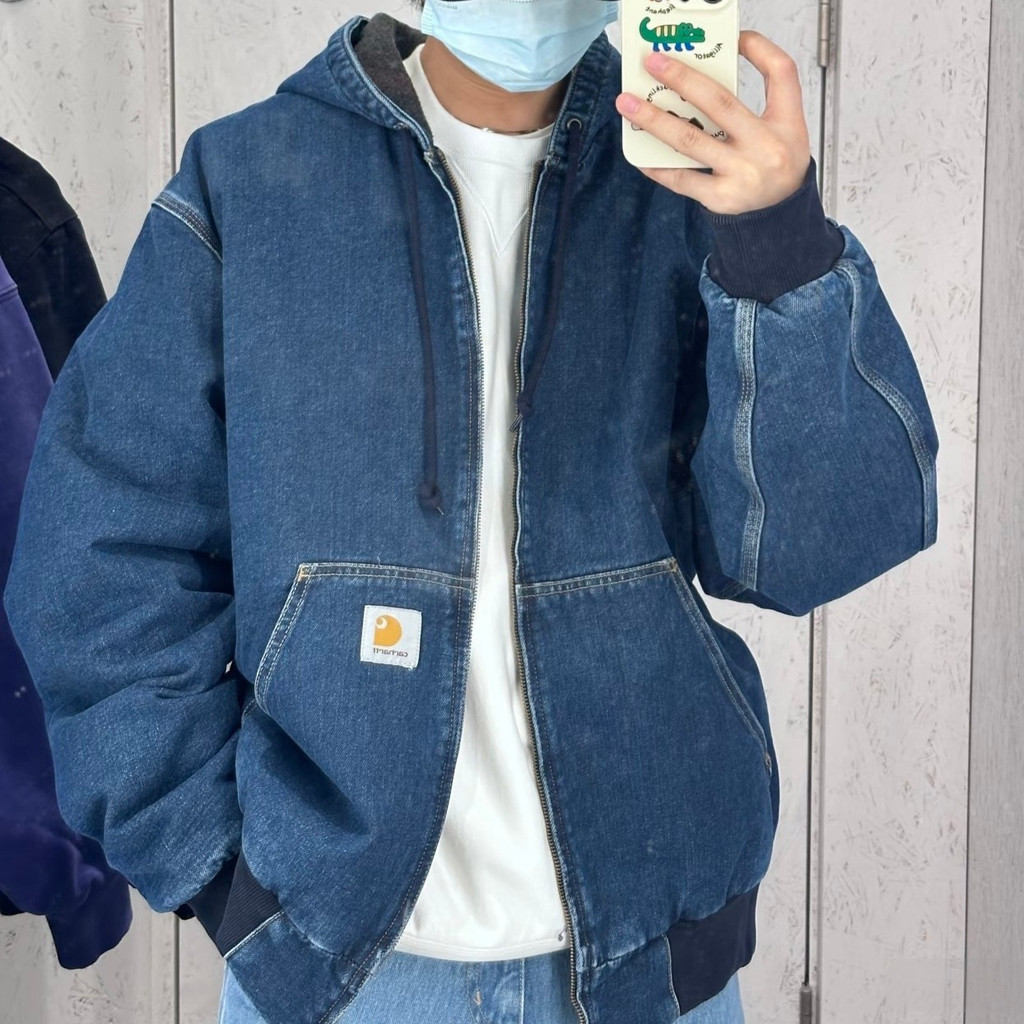 VC8U Car---tt American Retro J140Version Active Washed and Worn OG Workwear hooded denim jacket tren