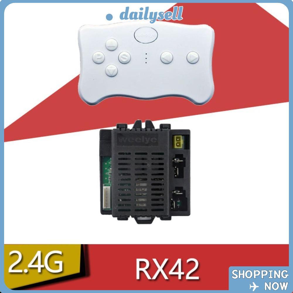 DAILY รีโมทคอนโทรล, คอนโทรลเลอร์รถของเล่นเด็กพลาสติก 2.4G 12V, อุปกรณ์ RC RX42 ตัวรับรถยนต์ไฟฟ้าสําหรับเด็กสําหรับรถยนต์แบตเตอรี่