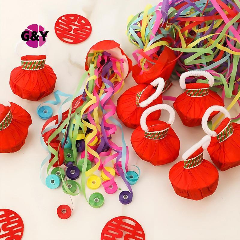 G & Y 10 ชิ้นสีสันมือโยน Confetti Poppers โยน Streamers Poppers กระดาษ Crakers Magic กระดาษริบบิ้นสํ