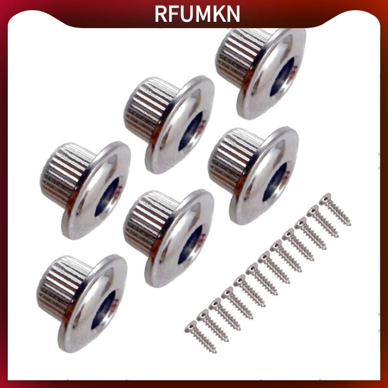 [rfumkn] 6Pc Guitar Original Bushing Nut Guitar Tuner Nut Electric Guitar Part Silver
