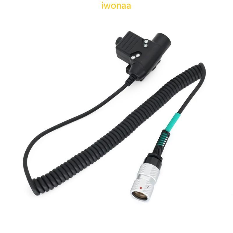 Iwo U94 PTT System Cable 6 Pin Plug Push to Talking U94 ประเภทชุดหูฟัง PTT ลดเสียงรบกวนสําหรับ PRC15