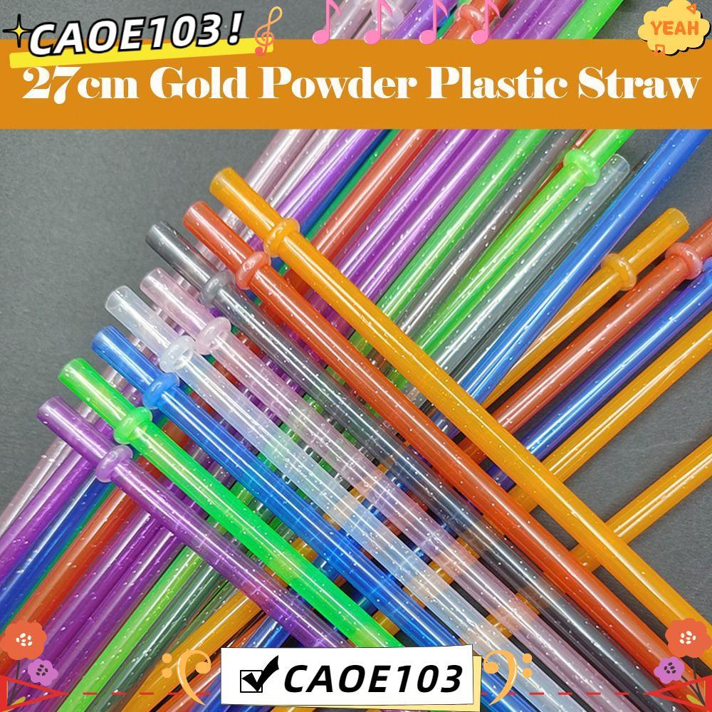 CAOE 1PC ผงทองหลอดพลาสติก,ถ้วยอุปกรณ์เสริมรถ Travel Cup Straw Glitter Straw, เหมาะสําหรับแปรงทําความ