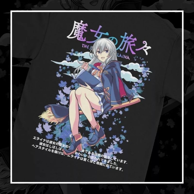 Witch Wandering Majo No Tabi Tabi Elaina เสื้อยืดอนิเมะ