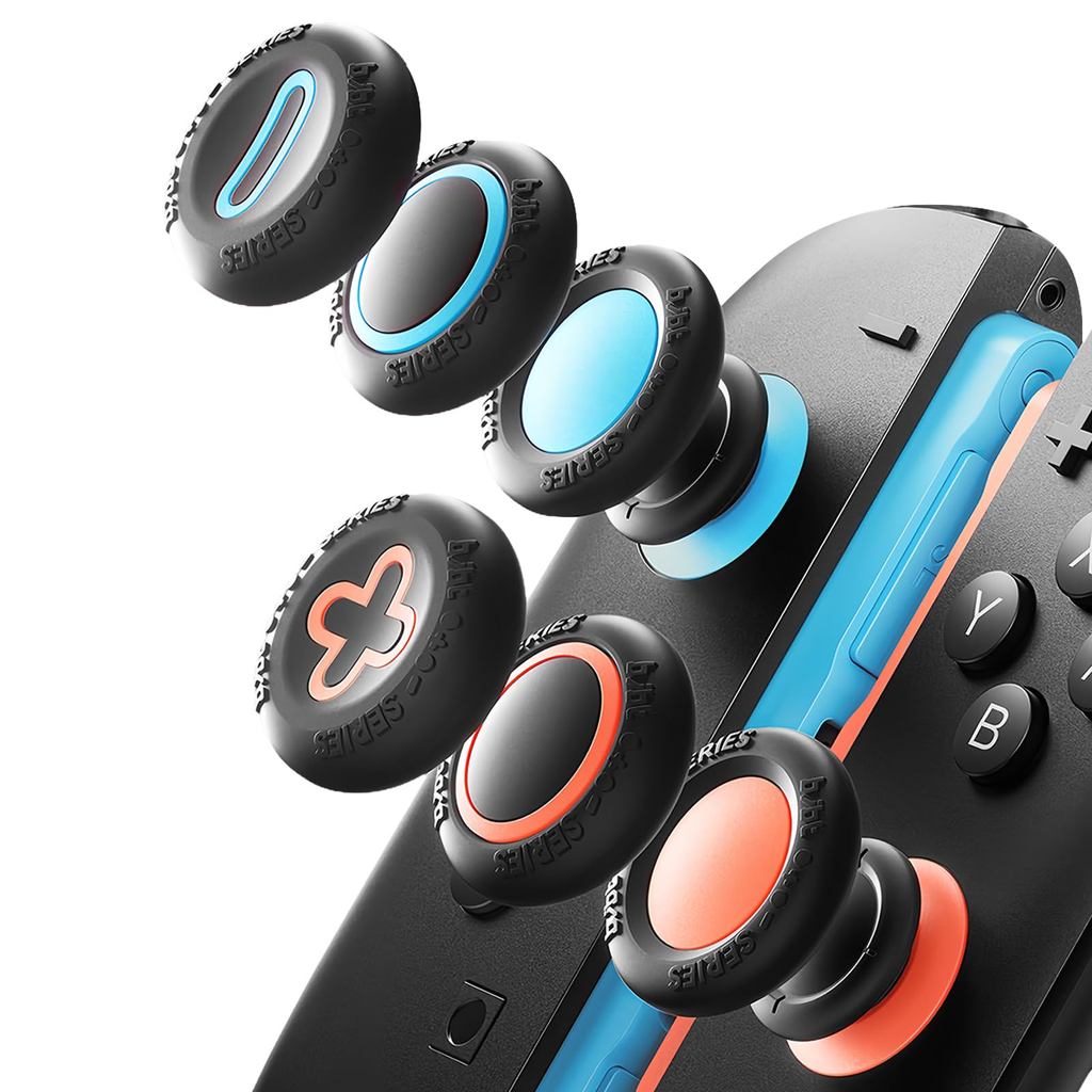 3 ความสูงสวิทช์ 2 Thumb Grips, Anti-Slip Ergonomic จอยสติ๊ก Caps, ทนทานซิลิโคน Thumb Cover สําหรับ Gamers, ใช้งานร่วมกับ SWITCH/Oled/Lite, 6 ชิ้น