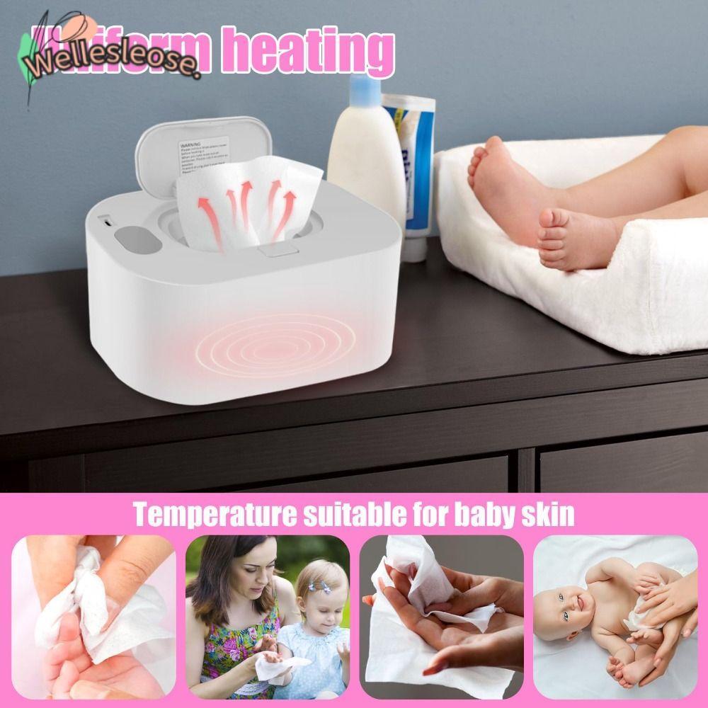 WELLE Baby Wipe Warmer, USB ป้องกันแห้งเช็ดอุ่น,แบบพกพา 10W 5V-2A อุณหภูมิคงที่ผ้าเช็ดทําความสะอาดเปียกกล่องเด็กทารกเนอสเซอรี่