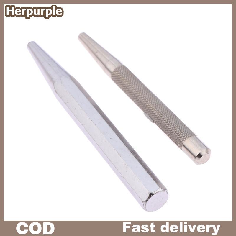 Herpurple ความแข็งสูง Center Punch ลื่นเรียว Punch Point Punch Locator เจาะโลหะ Mark Center Punch Fi