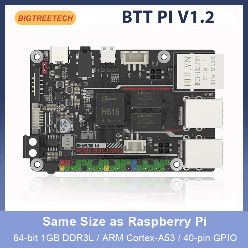 BIGTREETECH BTT PI V1.2 Board Quad Core Cortex-A53 2.4G WiFi 40Pin GPIO VS Raspberry PI 3B สีส้ม Pi 