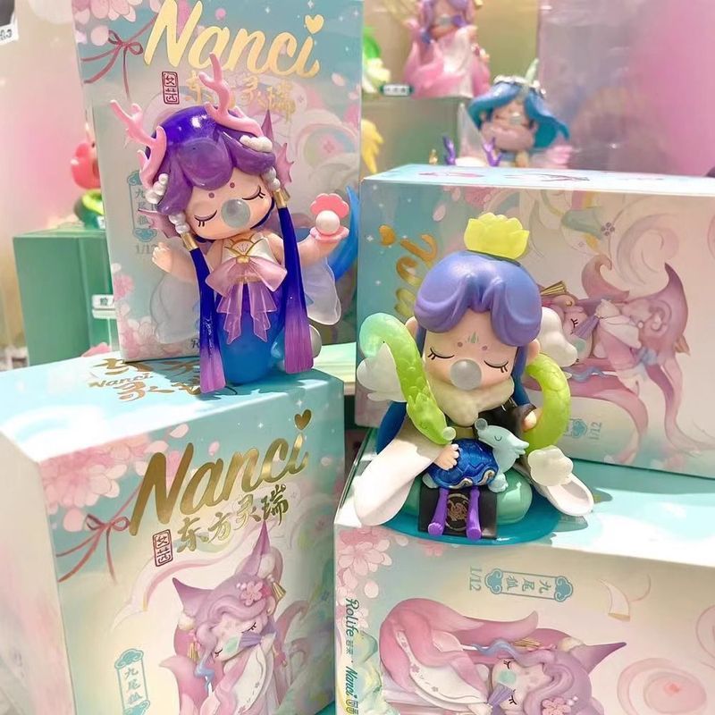 Ruolai Nanci Nanci Nanci Oriental Lingrui Series Mystery Box | จิ้งจอกเก้าหางสไตล์จีนอินเทรนด์เล่นรูปเดสก์ท็อปตกแต่งของขวัญ
