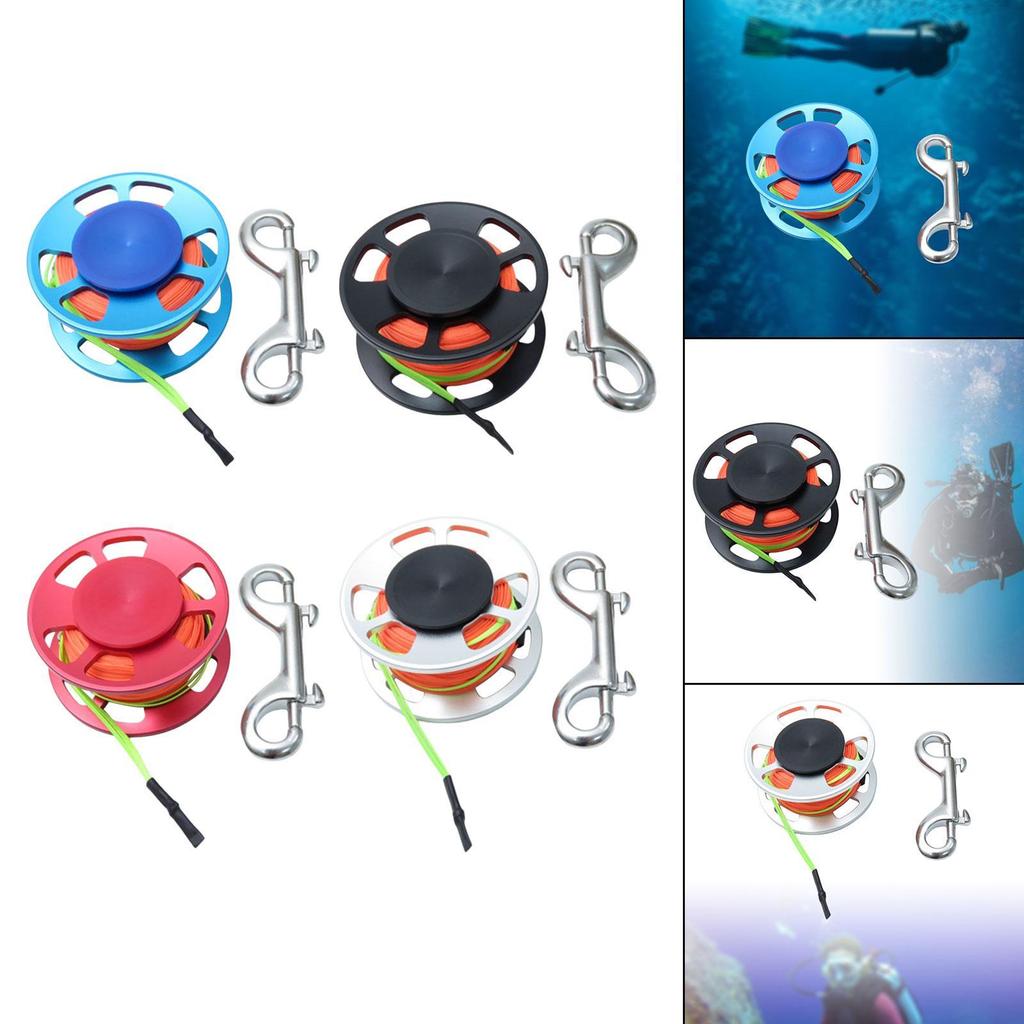[mibum01eb] ดําน้ํา Reel ดําน้ํา Finger Reel แบบพกพาน้ําหนักเบา Scuba Spool Finger Reel พร้อมคลิปสํา