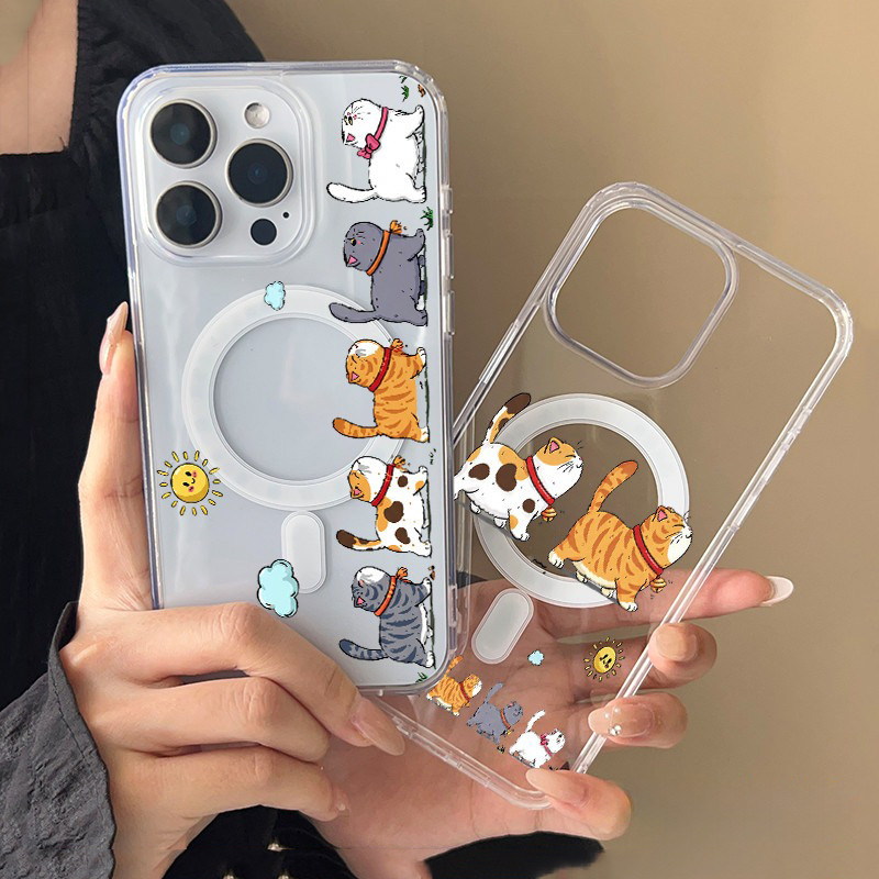 สําหรับ iPhone 13 12 11 iPhone 17 16 15 14 PRO MAX 7/8PLUS Fat Cat Q เคสโทรศัพท์จัดส่งจาก