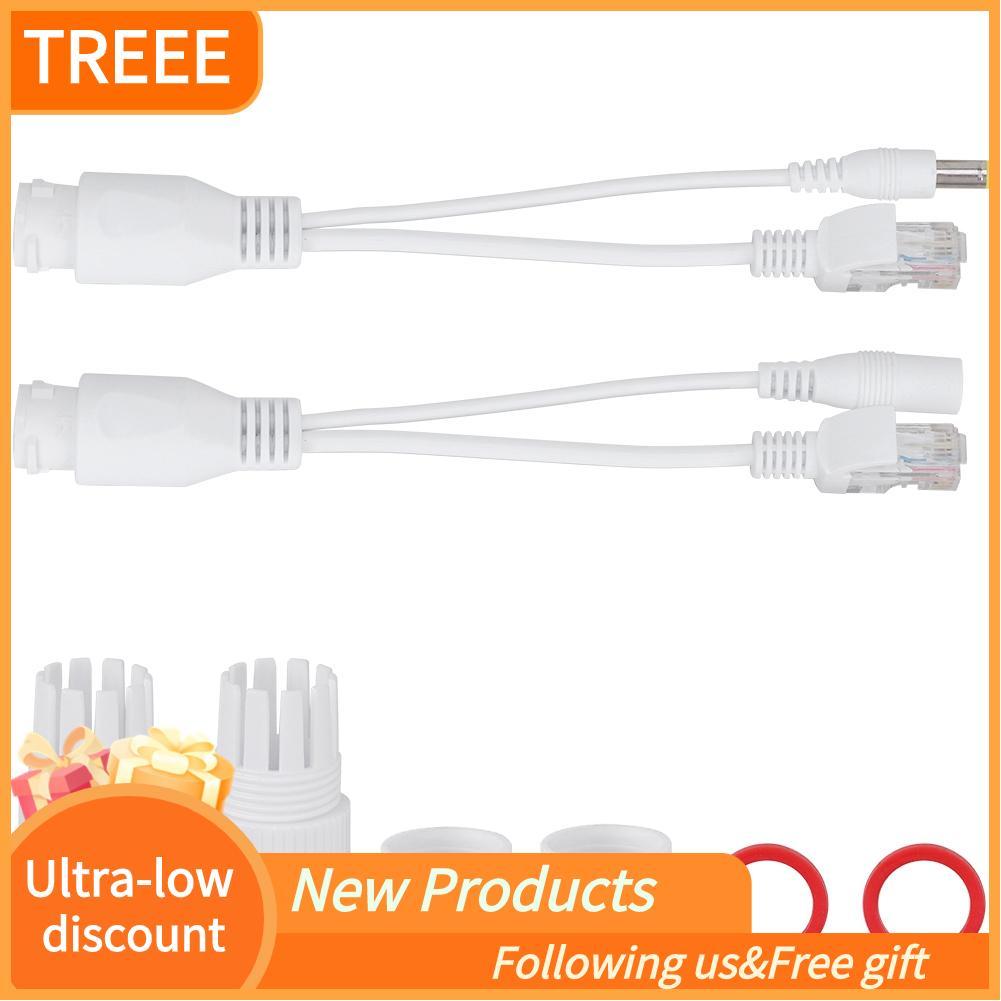 Treee Treee 12V PoE อะแดปเตอร์ Power Over Ethernet Passive POE Cable Splitter Injector สำหรับกล้องเฝ