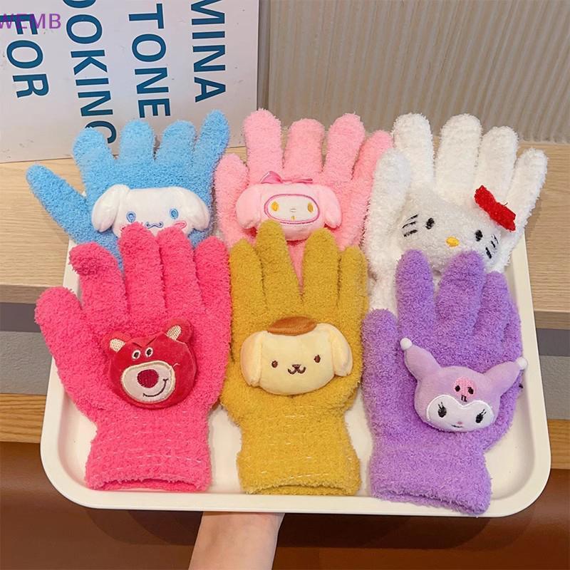 ถุงมือการ์ตูนห้านิ้ว 1 คู่ น่ารักอบอุ่น แฟชั่นสำหรับนักเรียนในฤดูหนาว