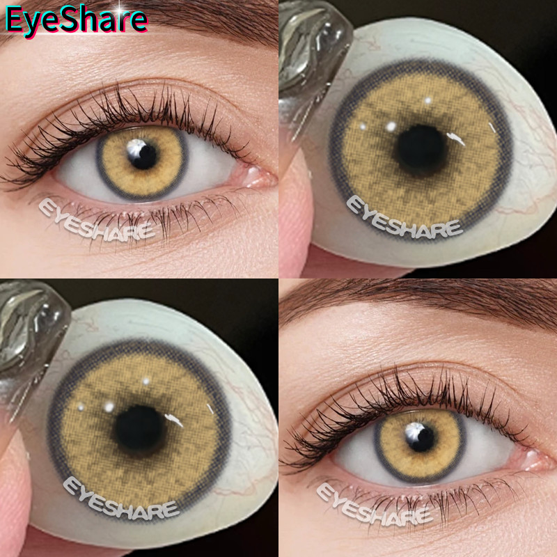 LEMON คอนแทคเลนส์สีน้ําตาลธรรมชาติ 1 คู่/2 ชิ้น คอนแทคเลนส์แฟชั่น Comforting สีเทา 14.0 มม. ปี
