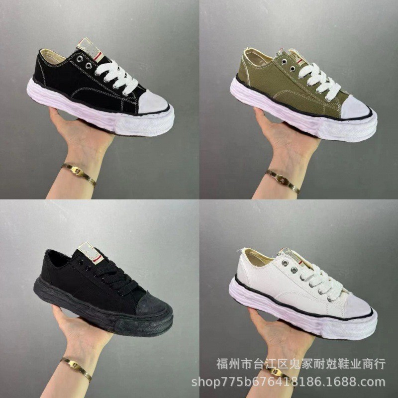M_MY Mihara Kangyu Smile รองเท้าผ้าใบ Low-Top สวมใส่ง่ายและเข้าได้ทุกสไตล์