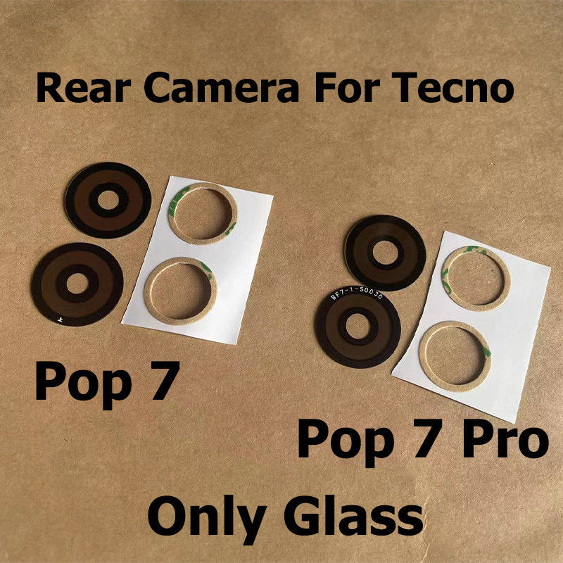 JDT สําหรับ Tecno Pop 7 Pro ด้านหลังกล้องกระจกเลนส์สติกเกอร์กาวอะไหล่ซ่อม BF6 BF7 BF7h