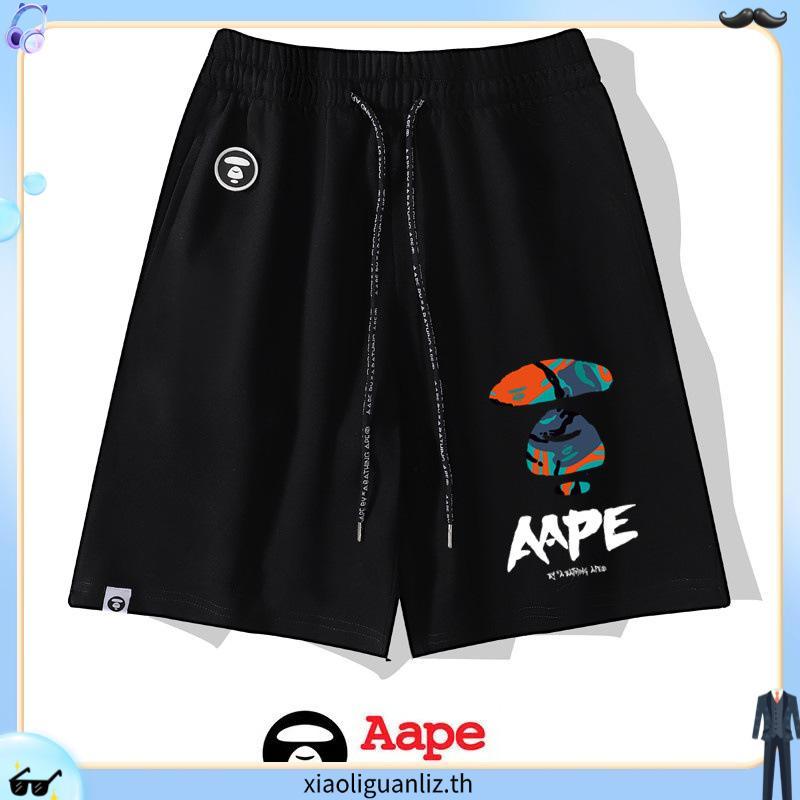 Aape กางเกงลําลอง unisex ผ้าฝ้ายแท้พิมพ์ลายแฟชั่น