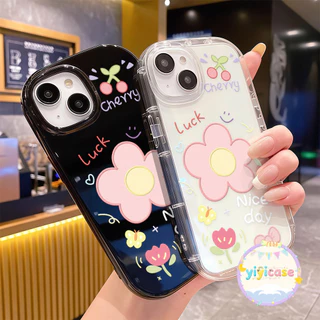 FLOWER เคสสำหรับไอโฟน17pro 13 11 16promax กรณีมือถือขอบกลม เรียบง่าย case for iPhone 15 14 12 ProMax XS XR 6/7/8Plus