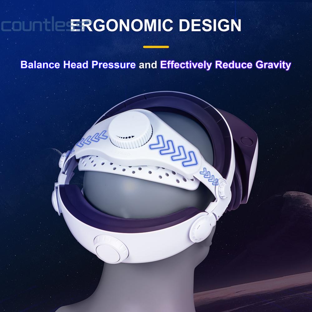 สายรัดศีรษะแบบปรับได้ Decompression Comfort Headband Enhanced Support Weight Reduction Bracket สําหรับชุดหูฟัง PS VR2 VR