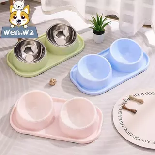 wen.W2【กันมดสุดๆ】ชามอาหารสัตว์คู่ รุ่นใหม่ ดีไซน์น่ารักสดใส ชวนให้สัตว์เลี้ยงอยากกินอาหาร