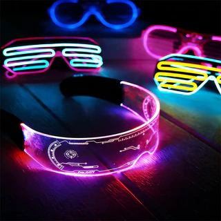 BHQ แว่นตา LED เรืองแสงในที่มืด ไฟกระพริบ 7 สี Led Visor Glasses สำหรับงานปาร์ตี้ สงกรานต์ คอนเสิร์ต