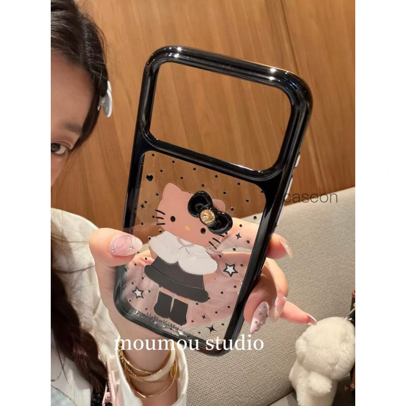 Black Edge Anti-drop Protectionกรณีการ์ตูนแฟชั่นน่ารักเคสโทรศัพท์สําหรับIPhone 15 14 17 17 Pro Max 14pro 16pro 15pro 17proฝาครอบป้องกัน