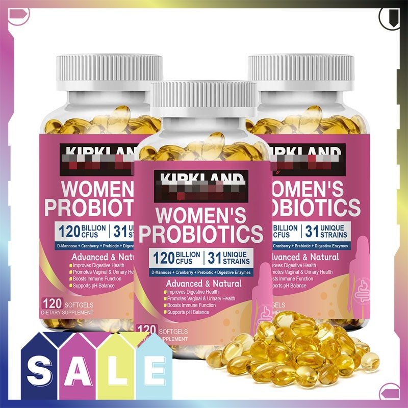 KIRK Women's probiotics สำหรับแบคทีเรีย 120 พันล้าน CFU 31 สายพันธุ์ สำหรับการดูแลระบบทางเดินปัสสาวะของผู้หญิง