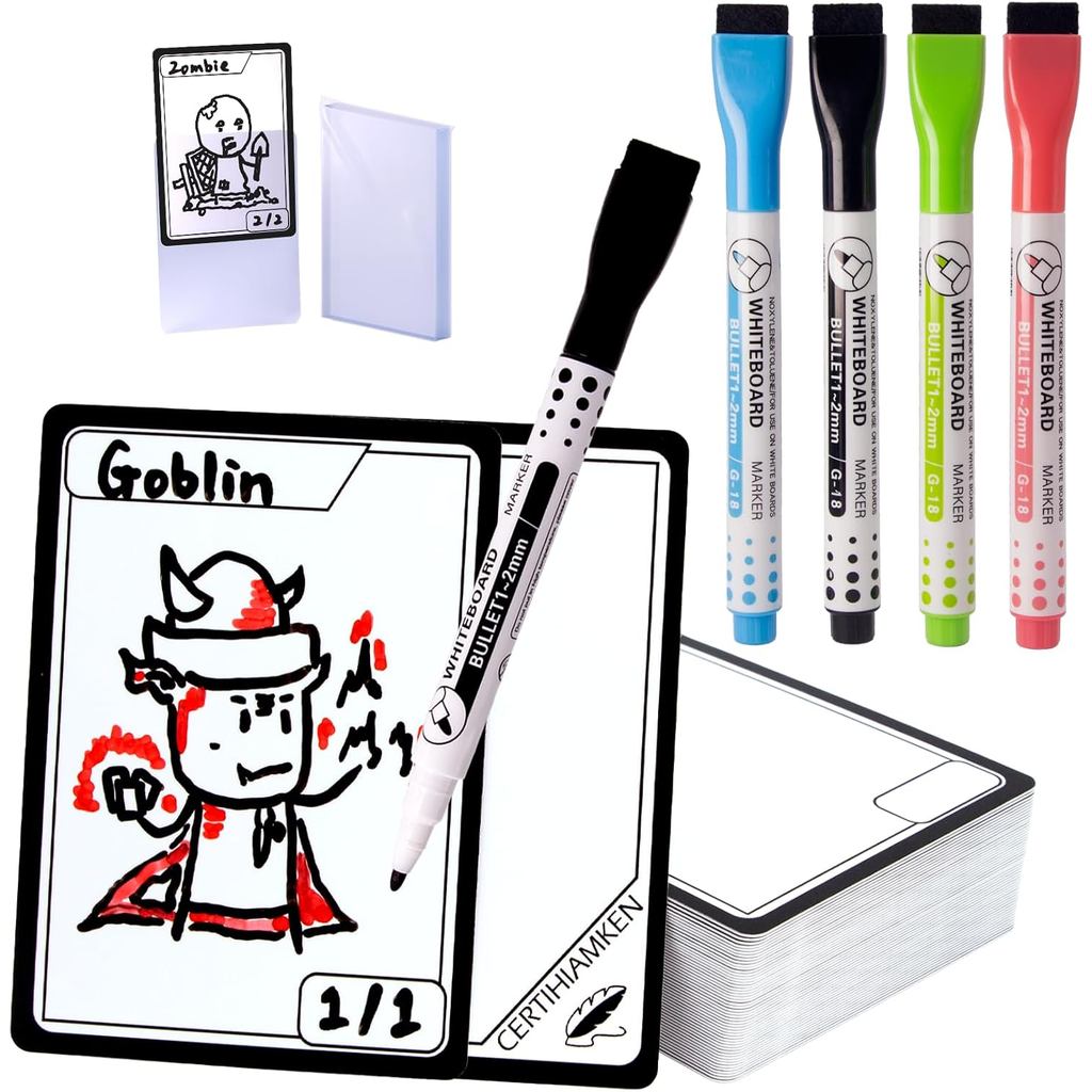 50 ชิ้นสองด้าน Universal MTG Tokens 4 ชิ้นปากกามาร์กเกอร์นํามาใช้ใหม่แห้งลบ MTG Proxy การ์ดสําหรับ M