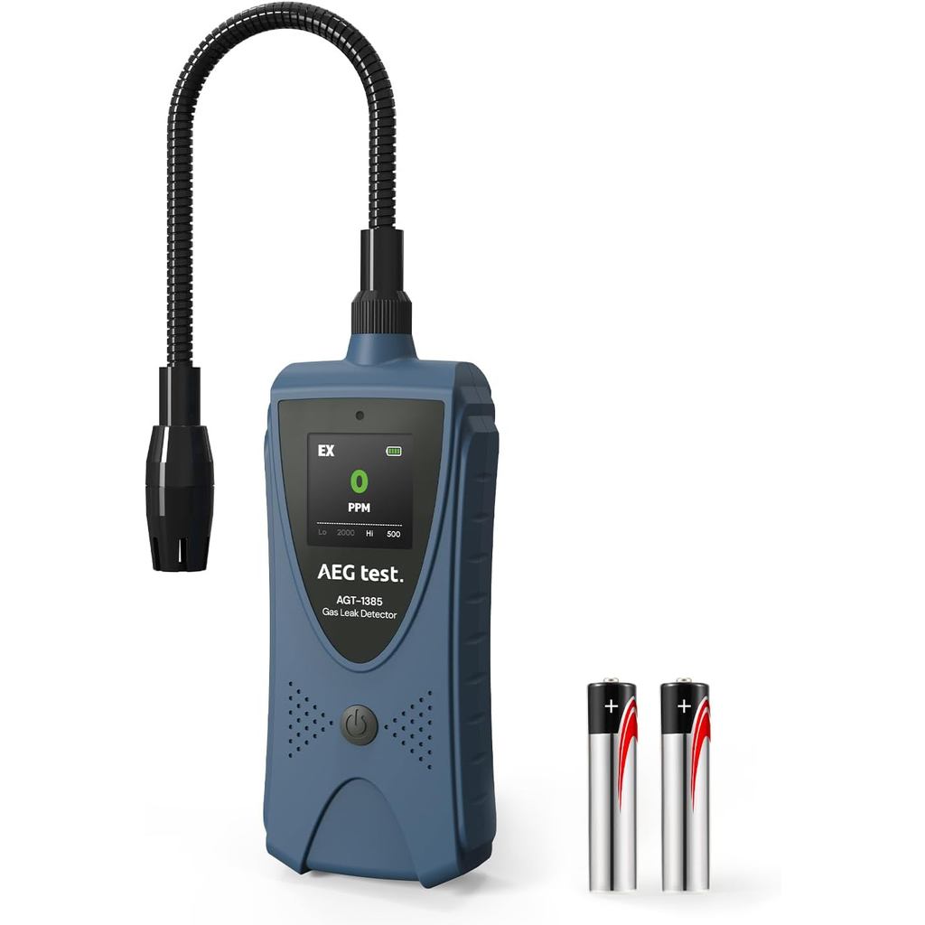 AGT-1385 เครื่องตรวจจับการรั่วไหลของแก๊สเครื่องตรวจจับก๊าซธรรมชาติพร้อมคอ 6.8 นิ้วจอแสดงผลสีสัญญาณเต