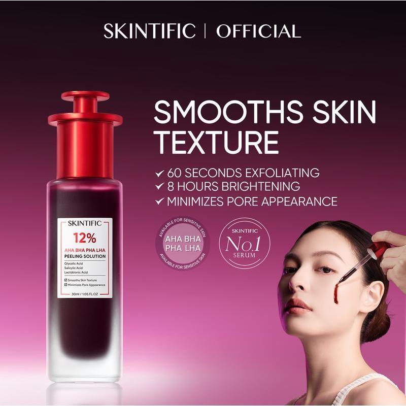 [SKINTIFIC Official] SKINTIFIC AHA BHA PHA Peeling Solution Serum 30ml ปรับสีผิวและทำให้กระจ่างใส สำ