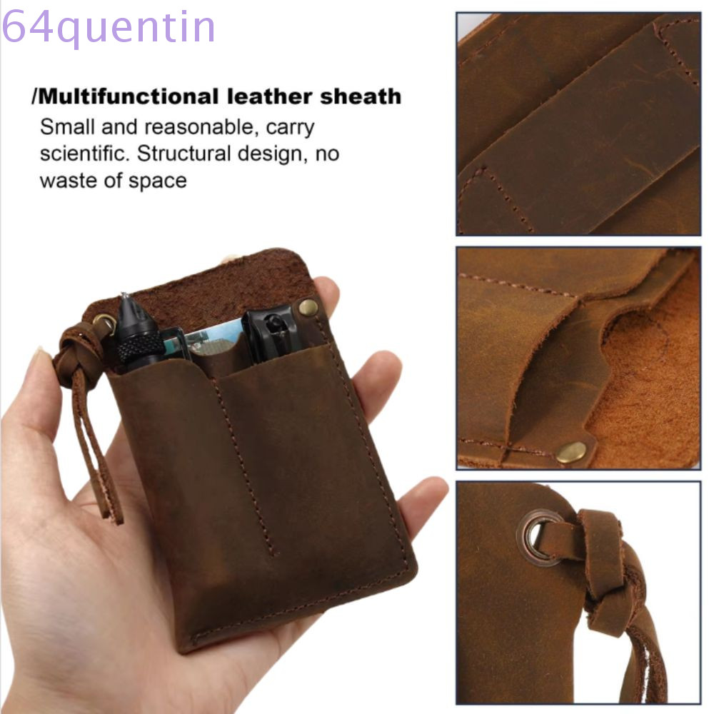 QHENTIN หนัง EDC Organizer,เข็มขัดหนังคลิปเครื่องมือกลางแจ้งกระเป๋า,เครื่องมือขนาดเล็กมัลติฟังก์ชั่ส