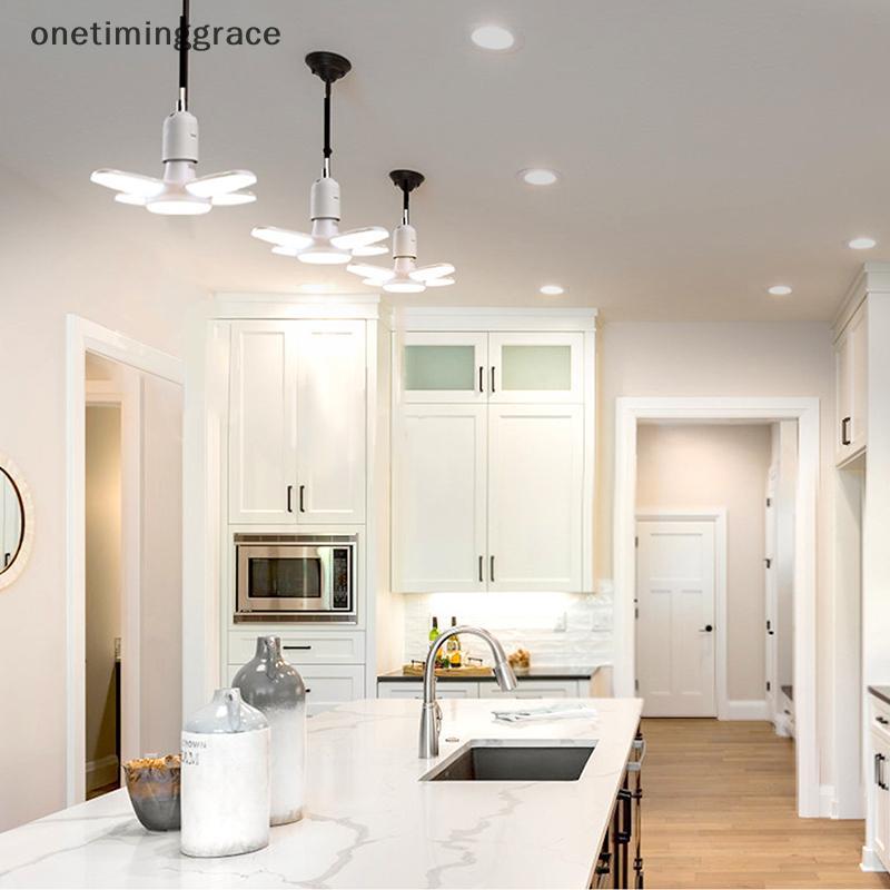 Onetiminggrace 1PC E27 หลอดไฟ LED ในร่มหลอดไฟพัดลม Leaf Super Bright ตกแต่งบ้านห้องนั่งเล่นจัดแต่งทร