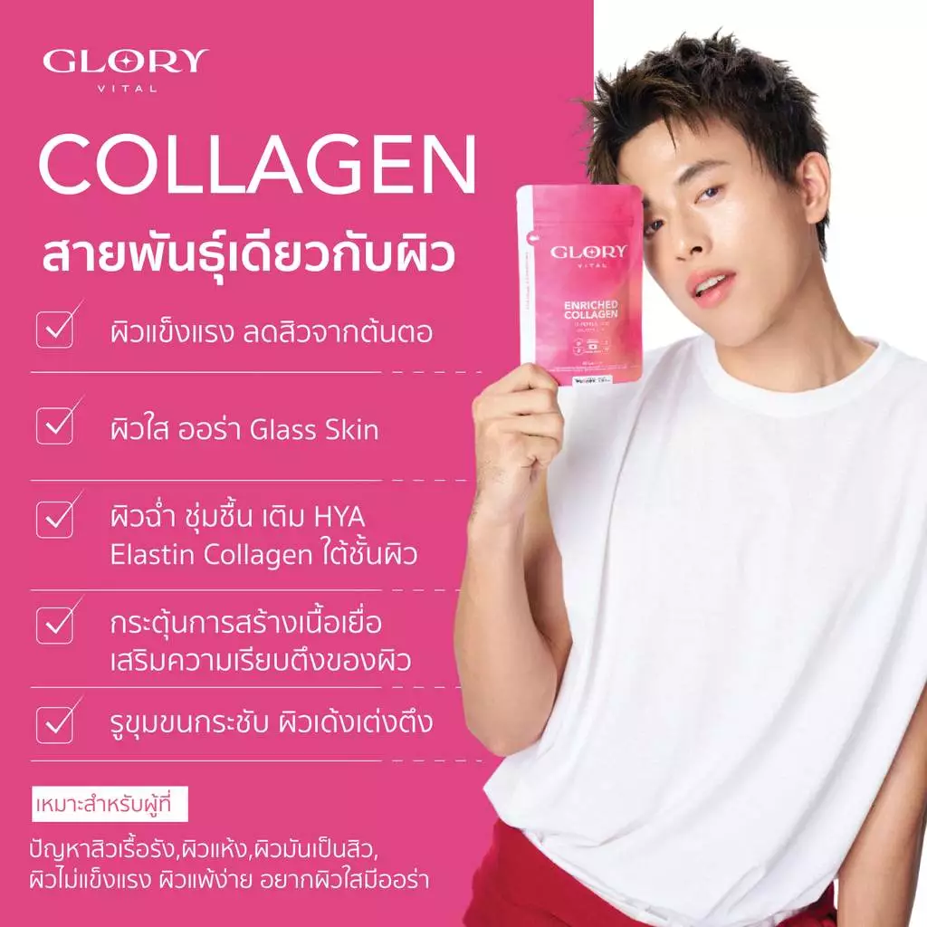 Glory Enriched Collagen กลอรี่คอลลาเจน + Tomato Lipo VitC วิตามินซีมะเขือเทศ + Blood Orange ดริปผิวส้มสีเลือด thumbnail 4