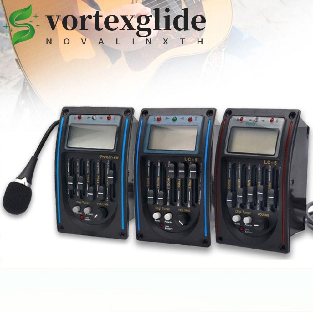 VORTEXGLIDE Band กีต้าร์โปร่ง Preamp, LC-5/4 5 Band Guitar Tuner System, Preamp EQ EQ Equalizer Volu