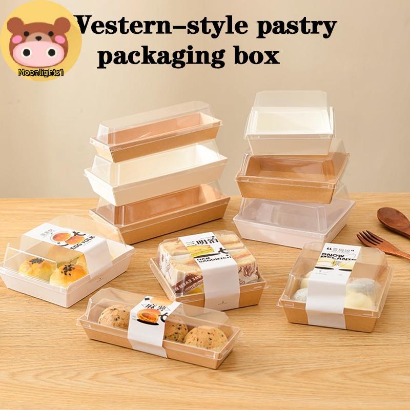 Moonlights1 50 ชิ้นกล่องบรรจุภัณฑ์ขนมกล่อง Cupcake กล่องขนมอบขนาดใหญ่กล่องเบเกอรี่พร้อมกล่องบรรจุภัณ