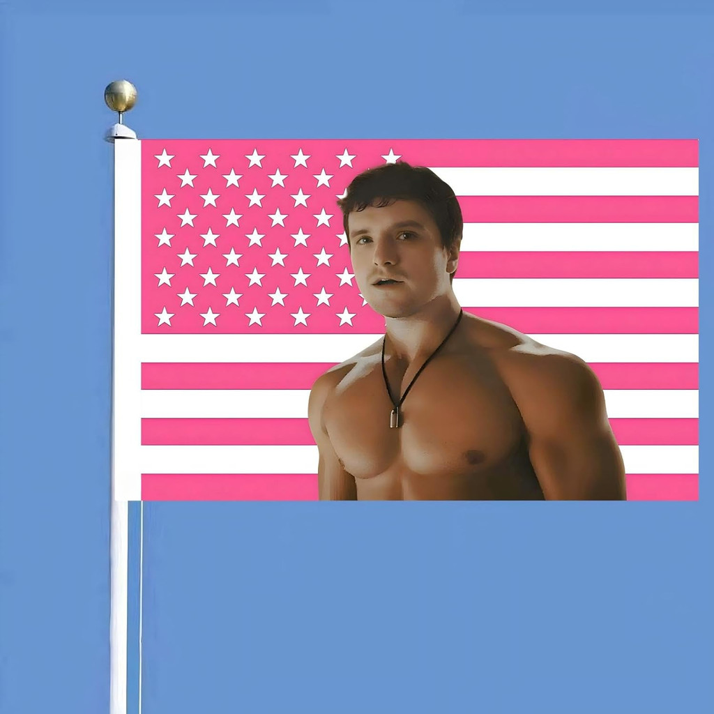 Josh American Flag Tapestry ผ้าแขวนผนังผ้าตกแต่งห้องสําหรับห้องนอนห้องนั่งเล่นห้องรับประทานอาหารสีชม