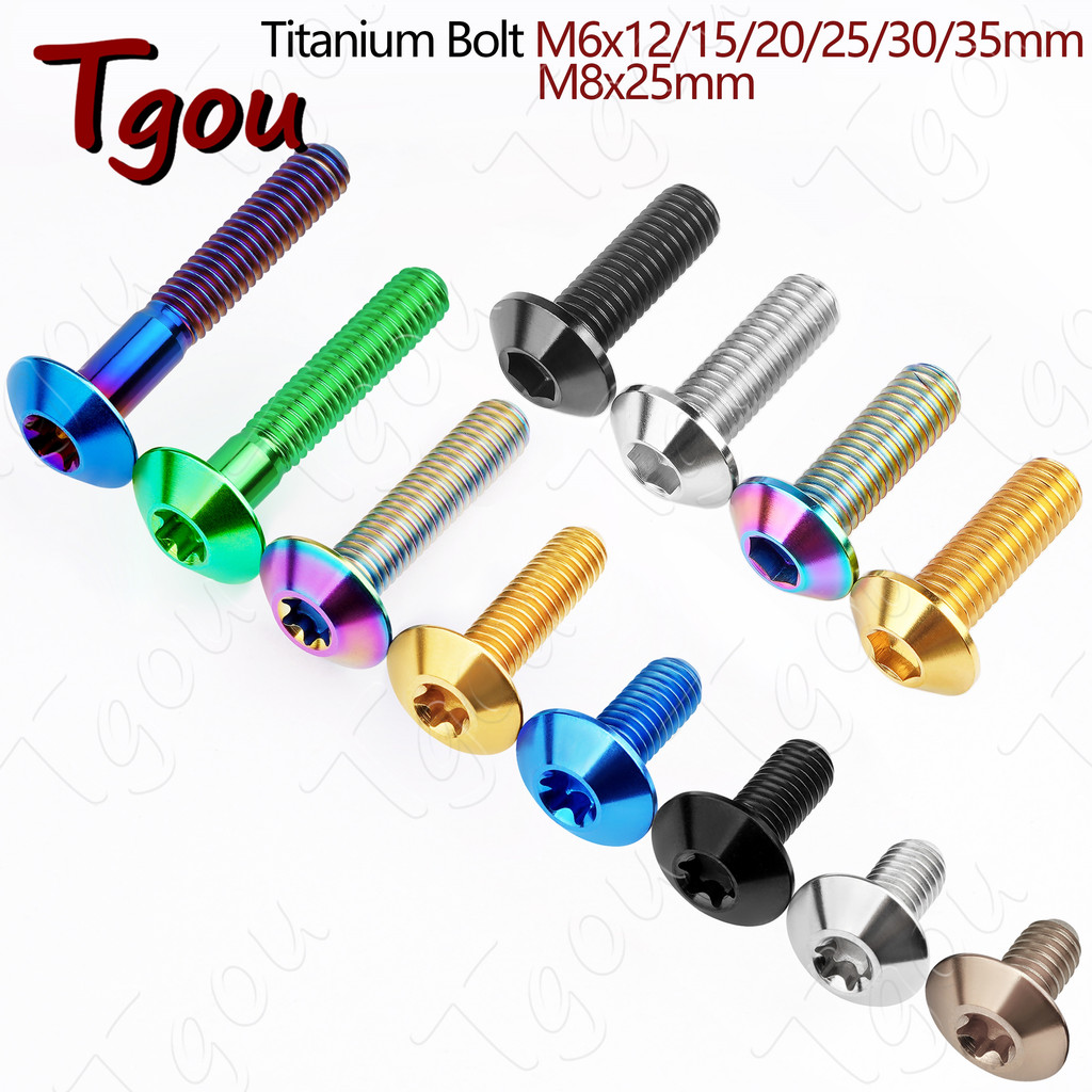 Tgou สลักเกลียวไทเทเนียม M6x12/15/20/25/30/35 มม.M8x25 มม.ร่ม Allen Hex หัวหรือ Torx หัวสกรูสําหรับจักรยานรถจักรยานยนต์