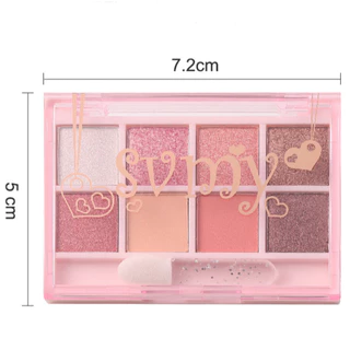 SVMY พาเลทอายแชโดว์ เนื้อแมท ชิมเมอร์ สีสวย ติดทน กันน้ำ 8 สี (มาพร้อมกับแปรงอายแชโดว์ฟรี)