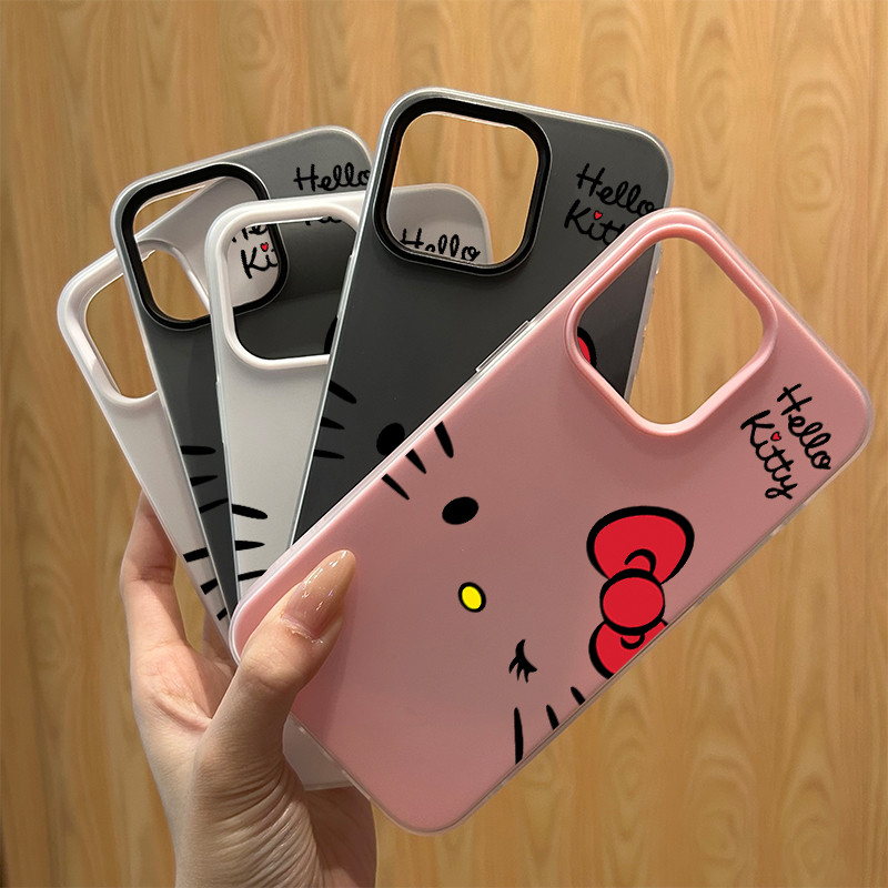สต๊อกไทย สีเด่นเคสด้านครอบสองชั้นสีสัน For IPhone13 11 12 14 7 8 PLUS 15 16 17 Pro X XS XR XSMAX kitty ลวดลายน่ารัก ราคา ถูกที่สุด ดีลบีเคเค แกลเลอรีภาพที่ 2