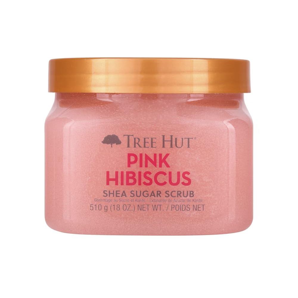 Tree Hut Pink Hibiscus Shea Sugar Scrub, Exfoliating, Hydrating & Moisturizing Body Scrub with Shea 